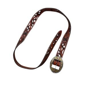 Ariat XL Women's Tooled Leather Belt, Black Hills Gold Buckle – Pre-Loved